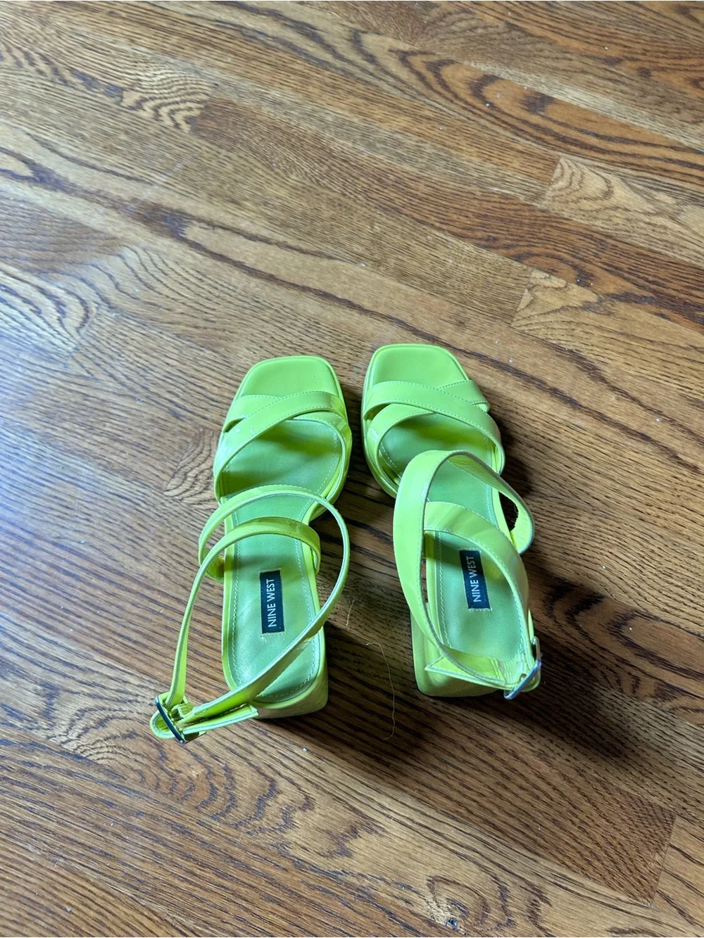 Nine West Lime Green Block Heel Sandals – Women’s Size 8.5